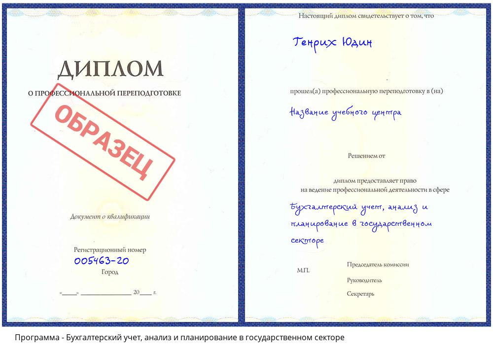 Бухгалтерский учет, анализ и планирование в государственном секторе Таганрог
